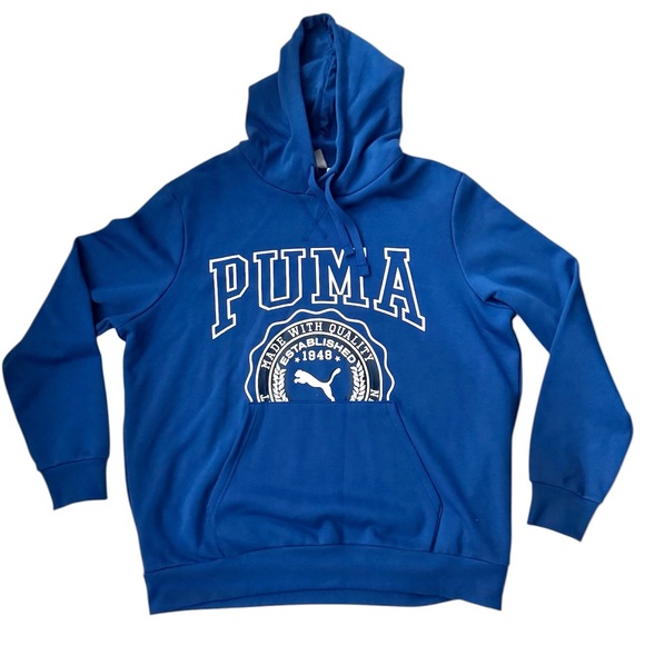 Puma Vintage Sport Cotton Hoodie Blue Men’s XXL - Picture 2 of 7